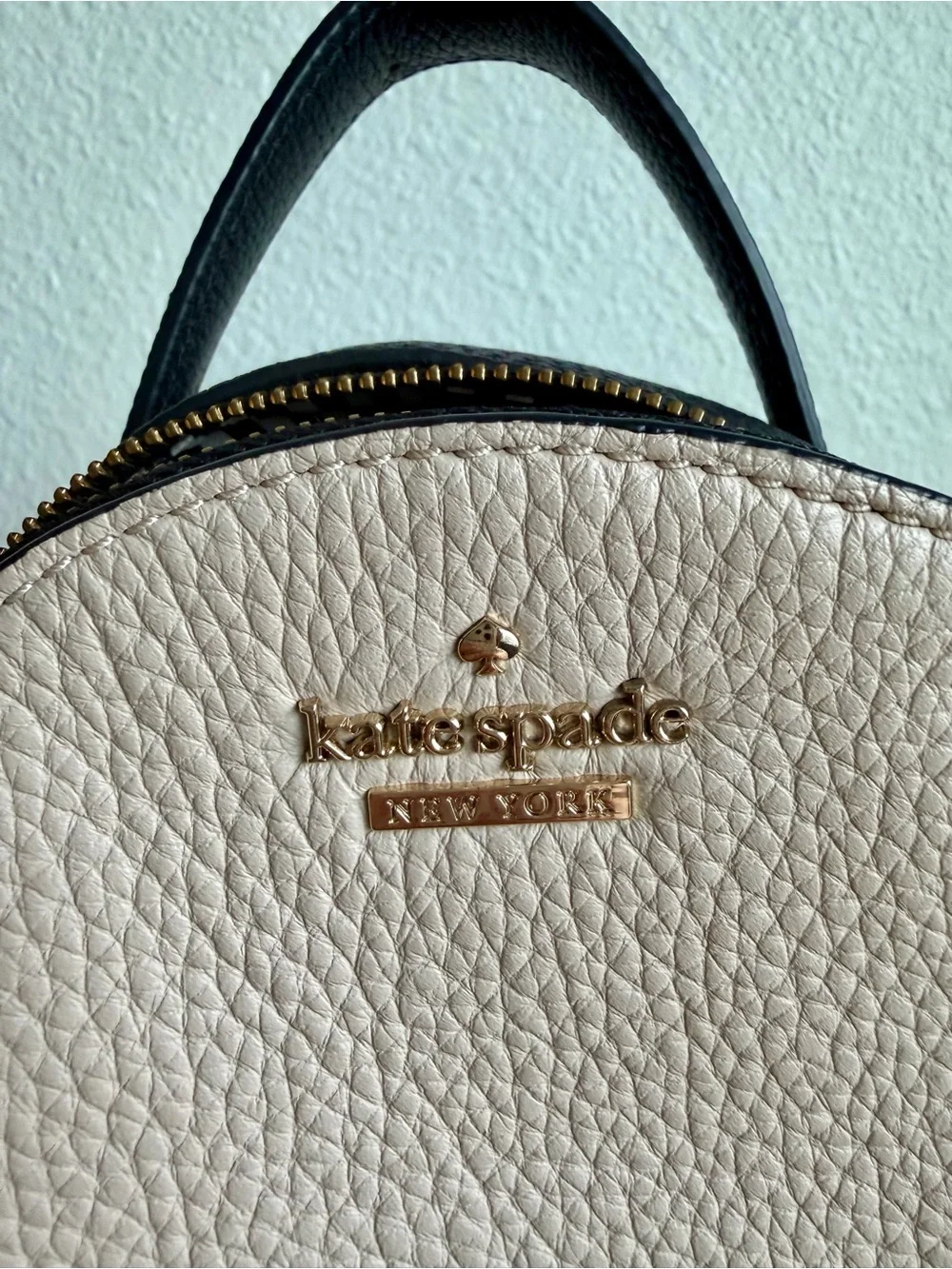 Kate Spade New York Black & Cream Leather Mini Backpack